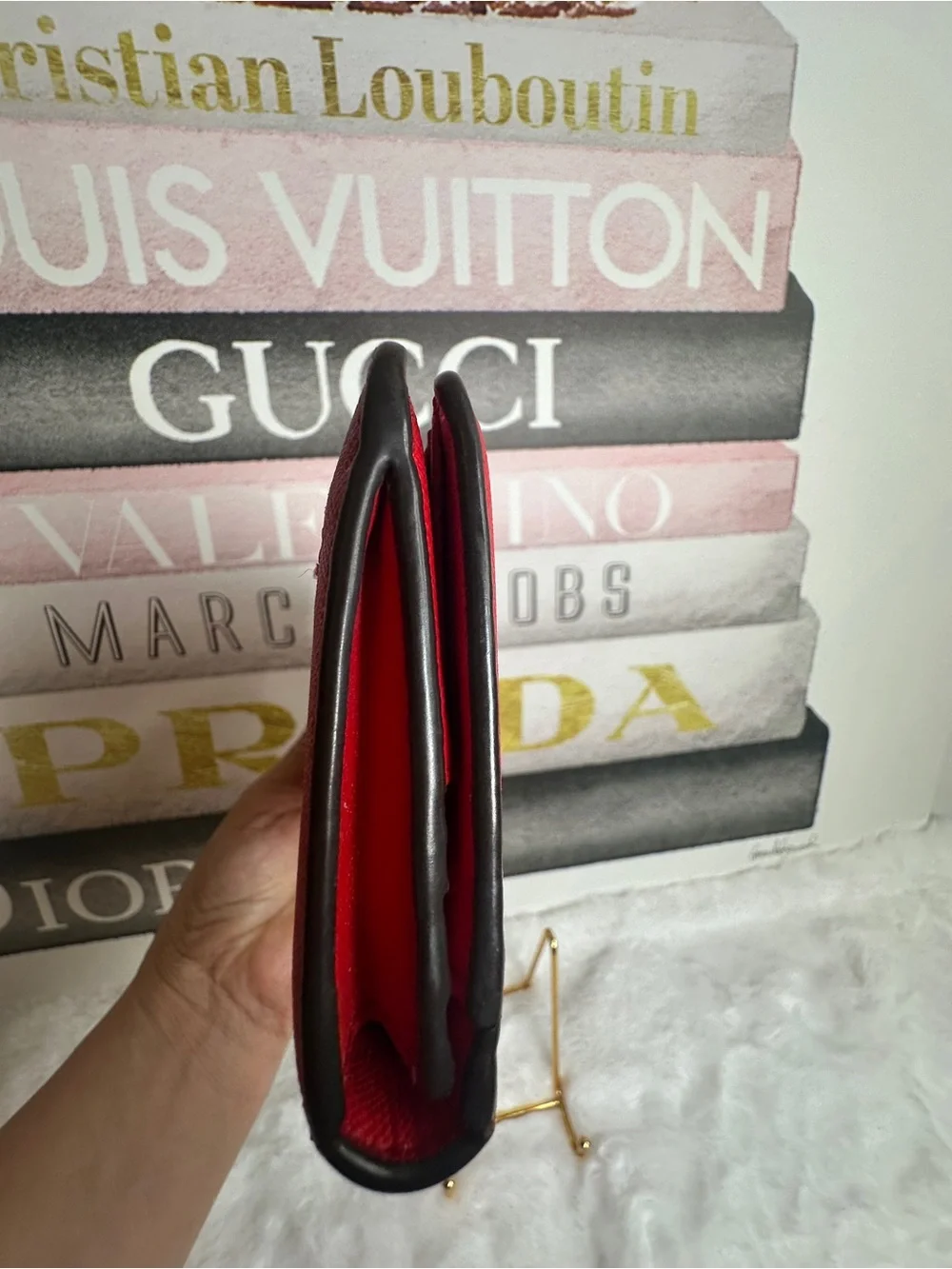 Tory Burch Red Zip-Around Continental Wallet with Gold Logo